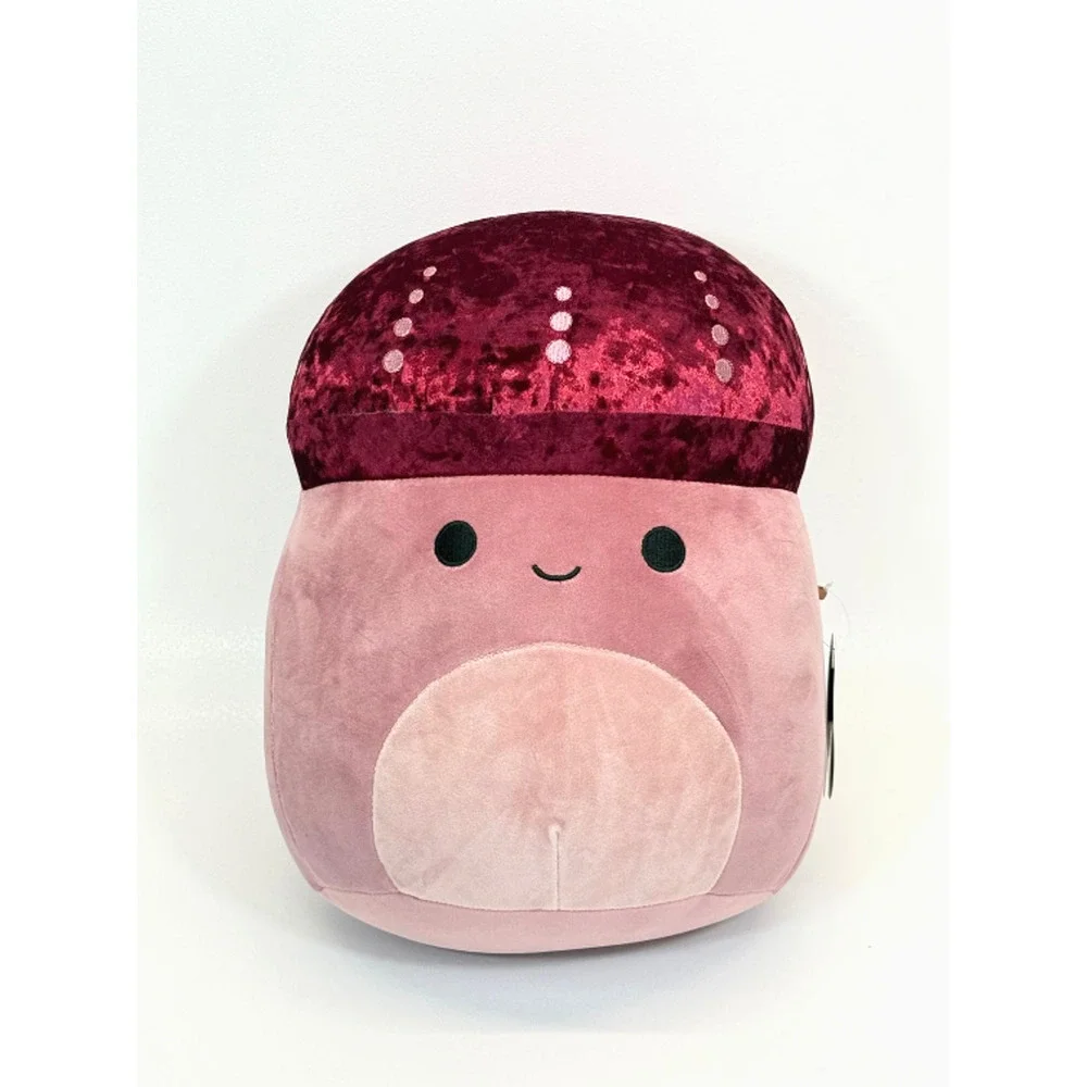 Squishmallow 12 Hammie Mushroom Soft Burgundy Velvet Fungi Plush